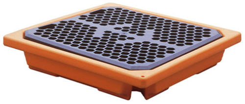 DIAL lekbak  polyethyleen met PE rooster voor 1x 200 ltr var  785x785x150mm  55 liter