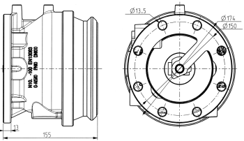 N10.4-100 Bottom loading adaptor, acc. to API norm DN 100, PN 10, EN 13083 - With Sight glass small 