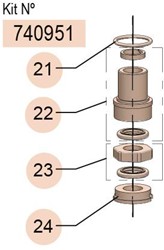 Samoa repair kit GK-2 pakkingset pomphuis onderzijde Pumpmaster PM3 55:1