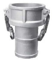Camlock koppeling ALU vrouwelijk met oren type C 1 25mm tule slangklemmontage