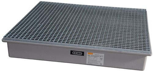 CEMO Glasvezelversterkte lekbak + gegalv. rooster 1280x850x290 mm