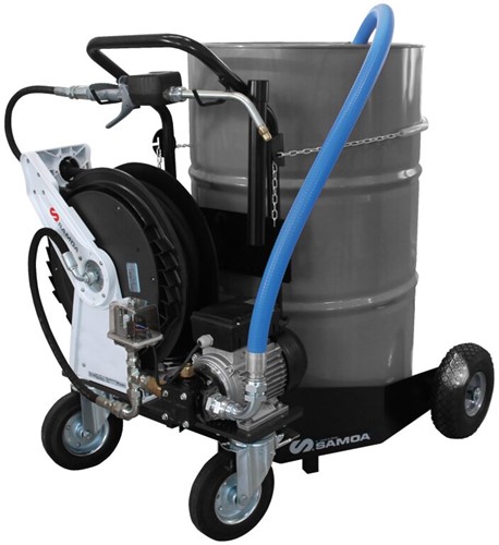 Samoa Mobiele Olie dispenser 230VAC 10 l/min + haspel 10 mtr 1/2