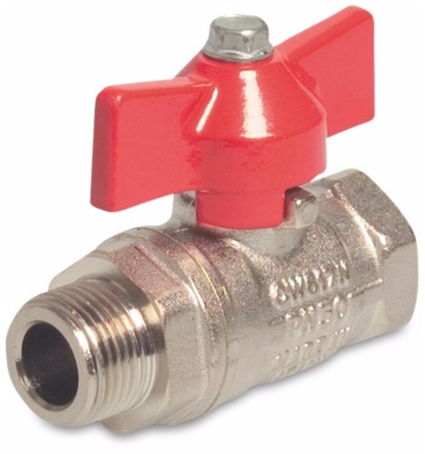 Kogelkraan vlindergreep messing G1/2 BSP bixbui 50 bar