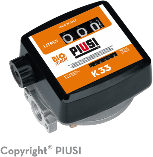 Piusi K33 Mechanische volume meter 20-120 l/min  Biodiesel B100 Versie A