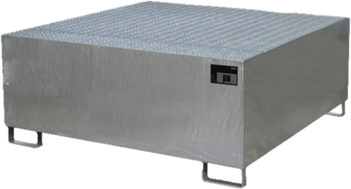 DIAL lekbak staal verzinkt met rooster voor 1 1000 ltr IBC 1460x1460x620mm 1100 liter