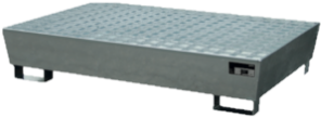DIAL lekbak staal verzinkt met rooster voor 4 200 ltr vaten 1200x1200x280mm 240 liter