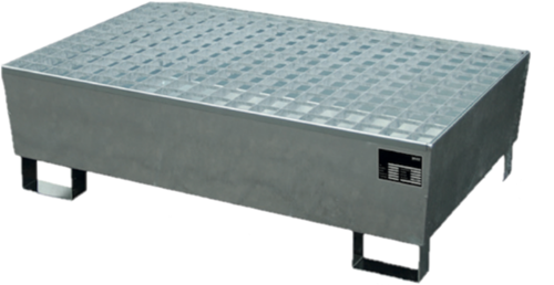 DIAL lekbak staal verzinkt met rooster voor 2 200 ltr vaten  1200x800x360mm  232 liter