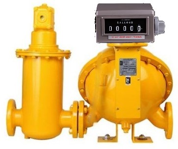 MS75S-1 Double case 4” positive displacement flow-meter with FD75 filter/Aireleminator and Veeder Root mechanical 5 digit registers