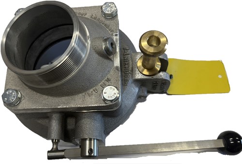 Niehüser Doseeradapter met bedieningshendel, zonder kijkglas DN100, uilaatmondstuk G3 BSP AG